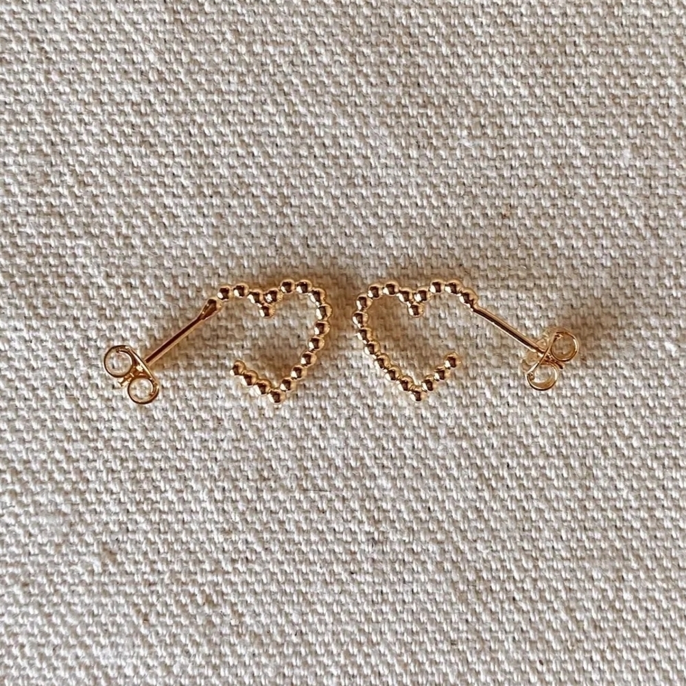 Elegant Gold Beaded Hoop Earrings - Picture 3 of 3